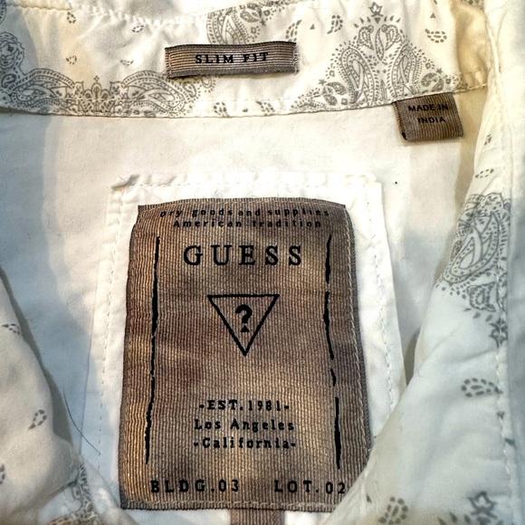 Men’s Guess Button Down Western look shirt. Size  Large Slim Fit - Picture 3 of 13